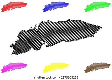 Meloya island (Kingdom of Norway) map vector illustration, scribble sketch Meloya or Meloy map