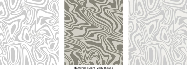 Melt Caramel, Swirl, Splash, and Wavy Set. Abstract Toffee Vector Pattern. Splash and Wave Marble Texture of Candy, Chocolate
