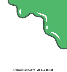 derretir líquido verde sobre fondo blanco. baba verde ondulada. vómito repugnante. fondo de baba.