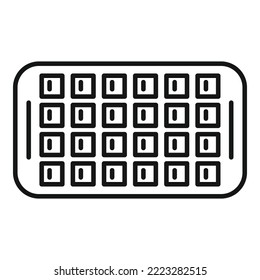 Melt ice cube tray icon outline vector. Water container. Form square