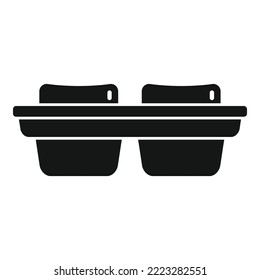 Melt ice cube tray icon simple vector. Water container. Form square
