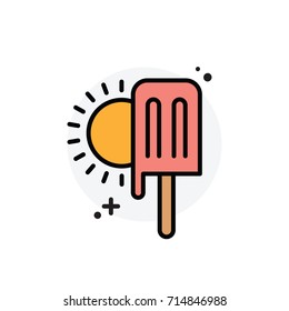 Melt icecream concept Isolated Line Vector Illustration editable Icon