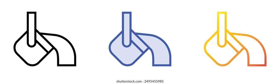 melt icon. Linear, Blue Fill and Gradient Style Design Isolated On White Background