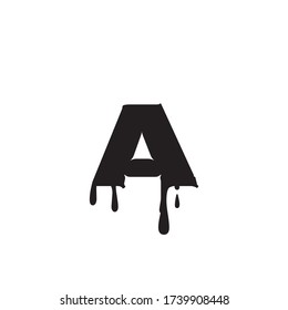 melt letter A logo design concept