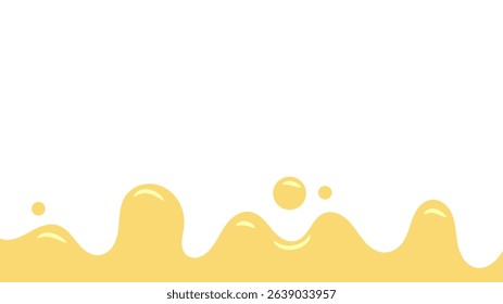melt mustard isolated on white background. flat style melt mustard. melted mayonnaise illustration. wavy background for packaging or advertising banner. abstract wavy background.