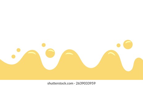 melt mustard isolated on white background. flat style melt mustard. melted mayonnaise illustration. wavy background for packaging or advertising banner. abstract wavy background.