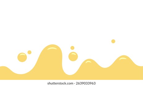 melt mustard isolated on white background. flat style melt mustard. melted mayonnaise illustration. wavy background for packaging or advertising banner. abstract wavy background.