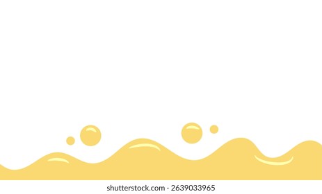 melt mustard isolated on white background. flat style melt mustard. melted mayonnaise illustration. wavy background for packaging or advertising banner. abstract wavy background.