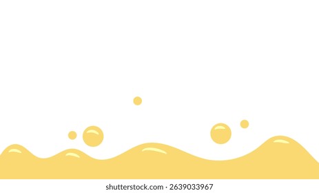 melt mustard isolated on white background. flat style melt mustard. melted mayonnaise illustration. wavy background for packaging or advertising banner. abstract wavy background.