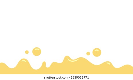 melt mustard isolated on white background. flat style melt mustard. melted mayonnaise illustration. wavy background for packaging or advertising banner. abstract wavy background.