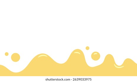 melt mustard isolated on white background. flat style melt mustard. melted mayonnaise illustration. wavy background for packaging or advertising banner. abstract wavy background.
