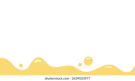 melt mustard isolated on white background. flat style melt mustard. melted mayonnaise illustration. wavy background for packaging or advertising banner. abstract wavy background.