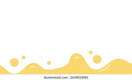 melt mustard isolated on white background. flat style melt mustard. melted mayonnaise illustration. wavy background for packaging or advertising banner. abstract wavy background.