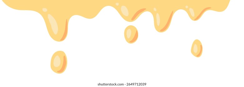melt mustard isolated on white background. flat style melt mustard. melted mayonnaise illustration. wavy background for packaging or advertising banner. abstract wavy background.