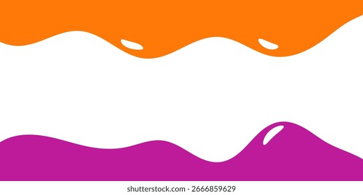 Derretir el fondo ondulado naranja y púrpura