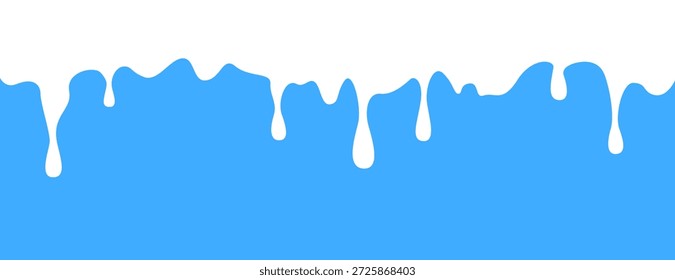 Derretir la silueta en un diseño simple y plano. Goteo de leche, pintura, crema perfecta para su uso como cabeceras decorativas o marcos