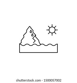 Melt sun iceberg icon. Element of natural disaster icon