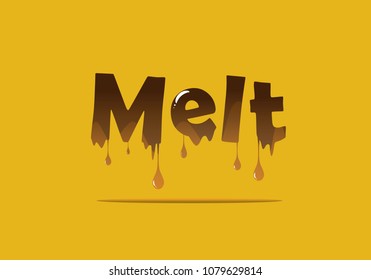 Melt text font illustration