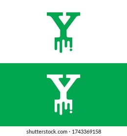 Melt Y letter logo template vector