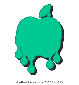 Melted Apple Patch V78 Patch Streetwear, Urban Design Black and White Colors Patch Commercial Use
