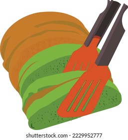 melted bread filled with chocolate sauce vector 