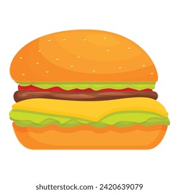 Melted burger icon cartoon vector. Small fast food. Meal grilled