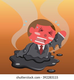 melted businessman carton vector