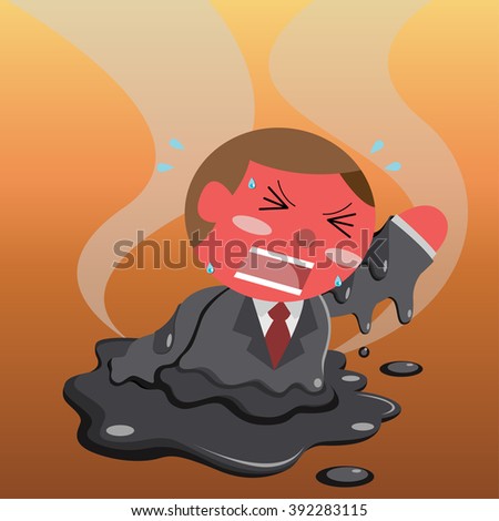 melted businessman carton vector