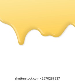 Melted butter or cheese pouring on white square background graphic illustration have blank space.