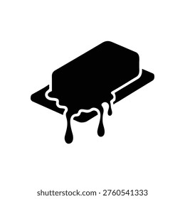 Melted butter silhouette vector flat design on white background.
