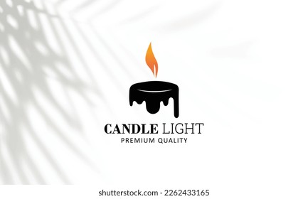 Melted candle logo template vector illustration