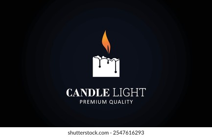 Melted candle logo template vector illustration