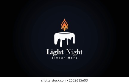 Melted candle logo template vector illustration