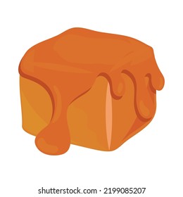 melted caramel candy isolated flat icon