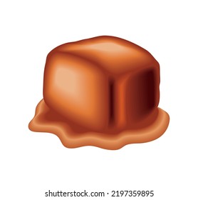 melted caramel candy realistic icon