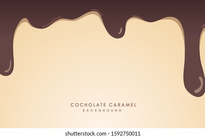 Melted caramel chocolate in top decoration