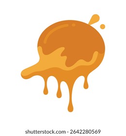 Melted Caramel Splash Sticky Sweet Vetor Art