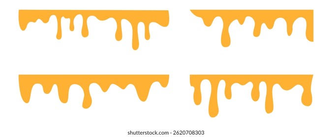Melted cheese background with cheese drip liquid. Leak, splash, spilled
