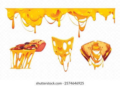 Melted Cheese cartoon set illustration of vector design