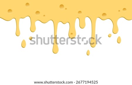 Melted cheese drip illustration, liquid cheese design, melting food background, dripping dairy texture, yellow cheese art
