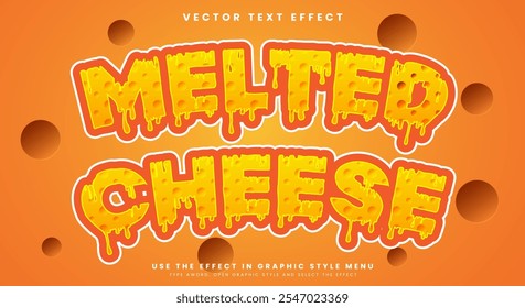 Plantilla de efecto de texto editable Melted Cheese Adecuado para el estilo de queso