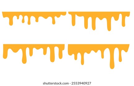 Melted cheese, cheese vector. cheese on white background. Flowing liquid isolated on white background. leak, splash, spilled liquid.