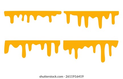 Melted cheese, cheese vector. cheese on white background. Flowing liquid isolated on white background. leak, splash, spilled liquid.

