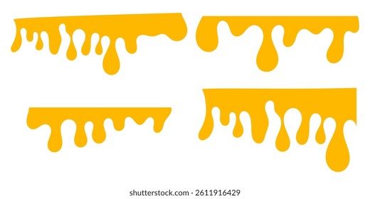 Melted cheese, cheese vector. cheese on white background. Flowing liquid isolated on white background. leak, splash, spilled liquid.
