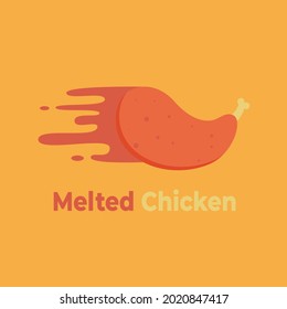 melted chicken logo isolated on a yellow background