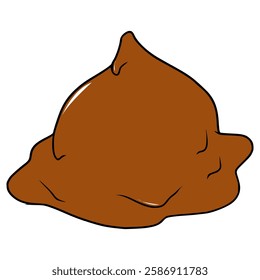 melted choco chip illustration hand drawn isolated vector