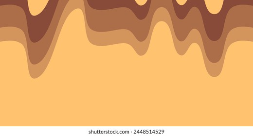 Melted Chocolate Abstract Background. Free Copy Space Area Vector. Template Design for Banners, Posters, Social Media.