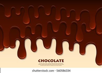 Melted chocolate abstract. Decoration background. Vector illustration