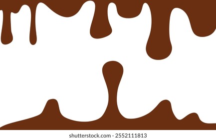 melted chocolate background. chocolate vector. Dripping melted chocolate background with space for text, isolated flat vector illustration. background