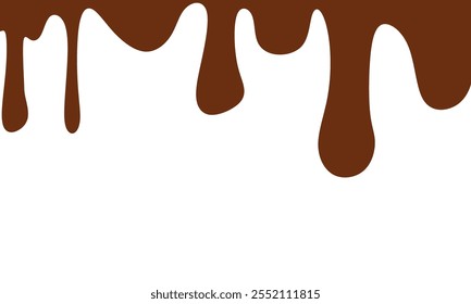melted chocolate background. chocolate vector. Dripping melted chocolate background with space for text, isolated flat vector illustration. background